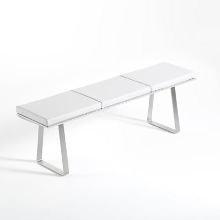 Ego Paris Bank Extrados Medium in silber mit weißen Polstern