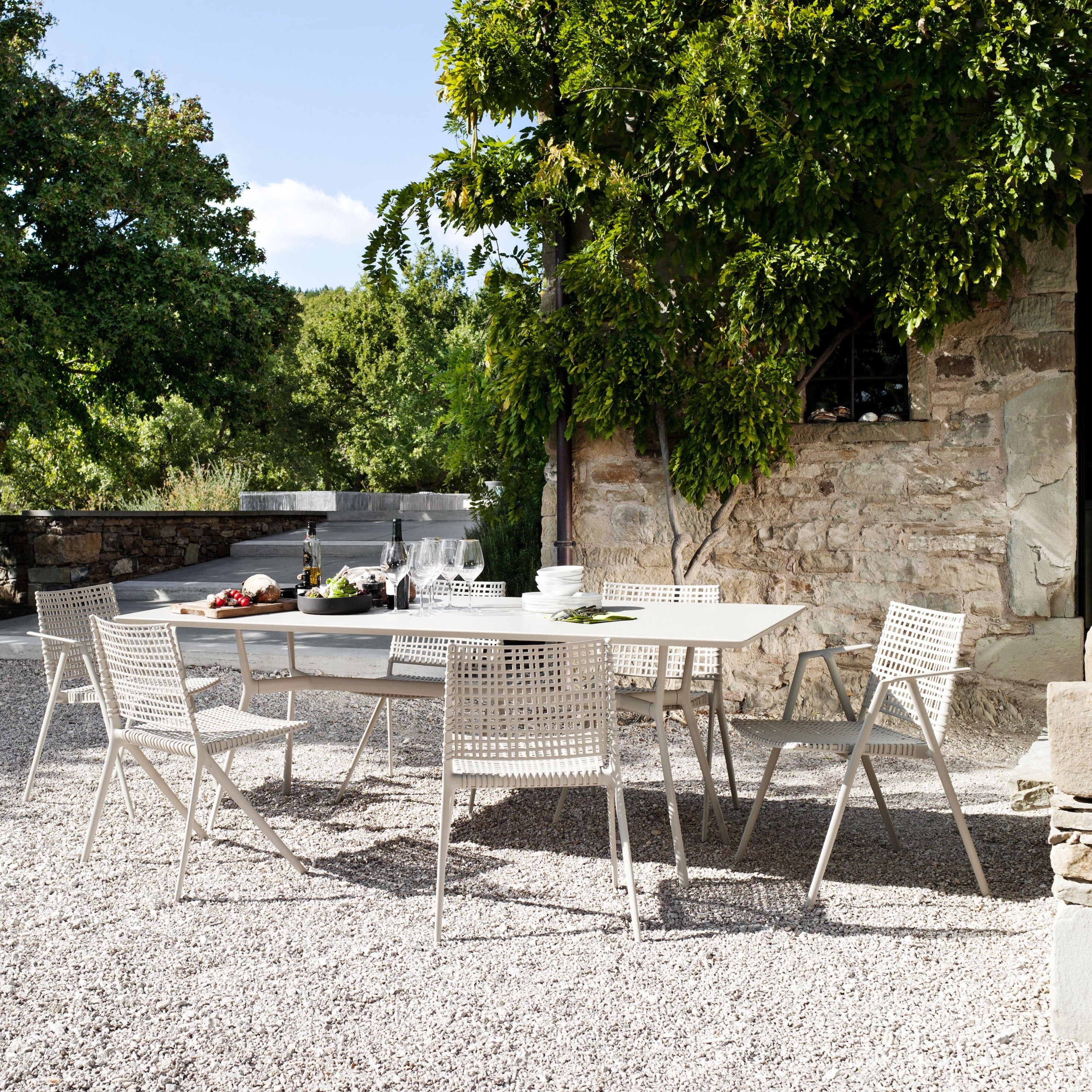 Tribù Esstisch Branch in Aluminium Weiß