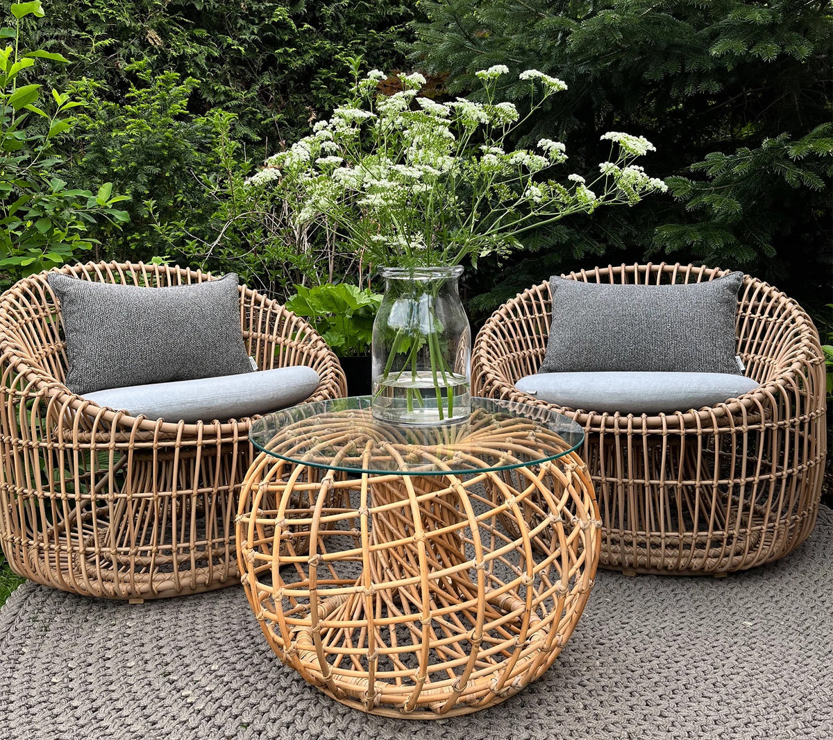 Cane-line Nest Loungesessel rund, Cane-line Weave® – Garten‑Stuhl