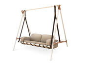 MyFace Fable Swing Sofa 210 cm – Hollywoodschaukel aus Edelstahl mit Kunstleder, Detailansicht 5