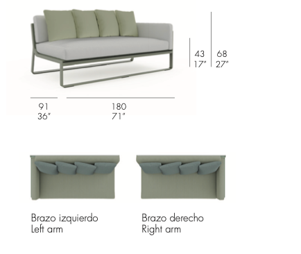 Gandia Blasco I Flat Abschlusssofa Sectional 1 rechts