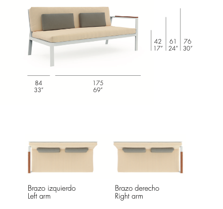 Gandia Blasco | Timeless Sectional 1 Abschlusssofa links