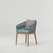 Kettal I Bitta Dining Armchair Bela Rope with teak legs