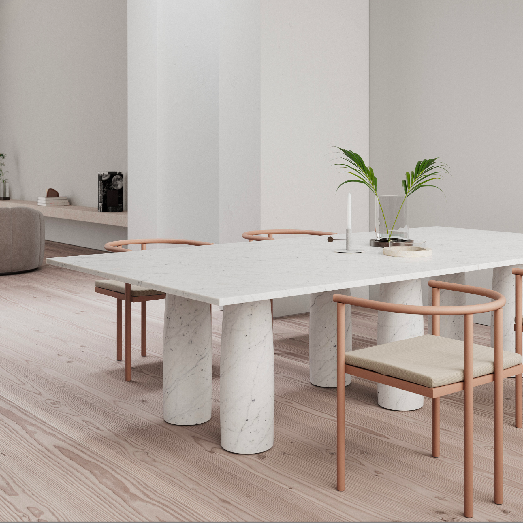 Kettal I Il Colonnato Esstisch Marmor 280 cm, rechteckig