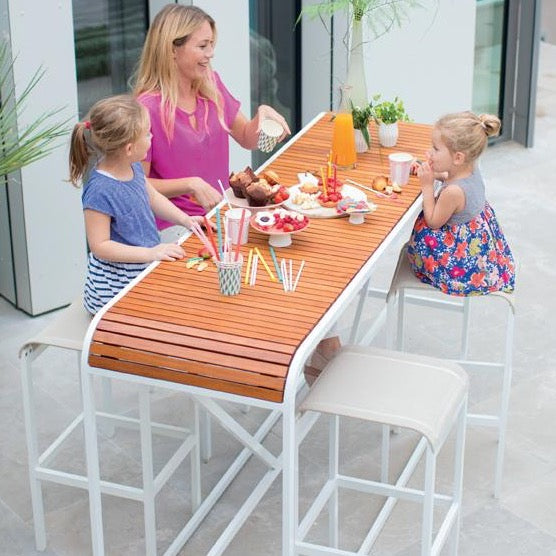 Ego Paris hoher Hocker Tandem in weiß mit beiger Sitzfläche