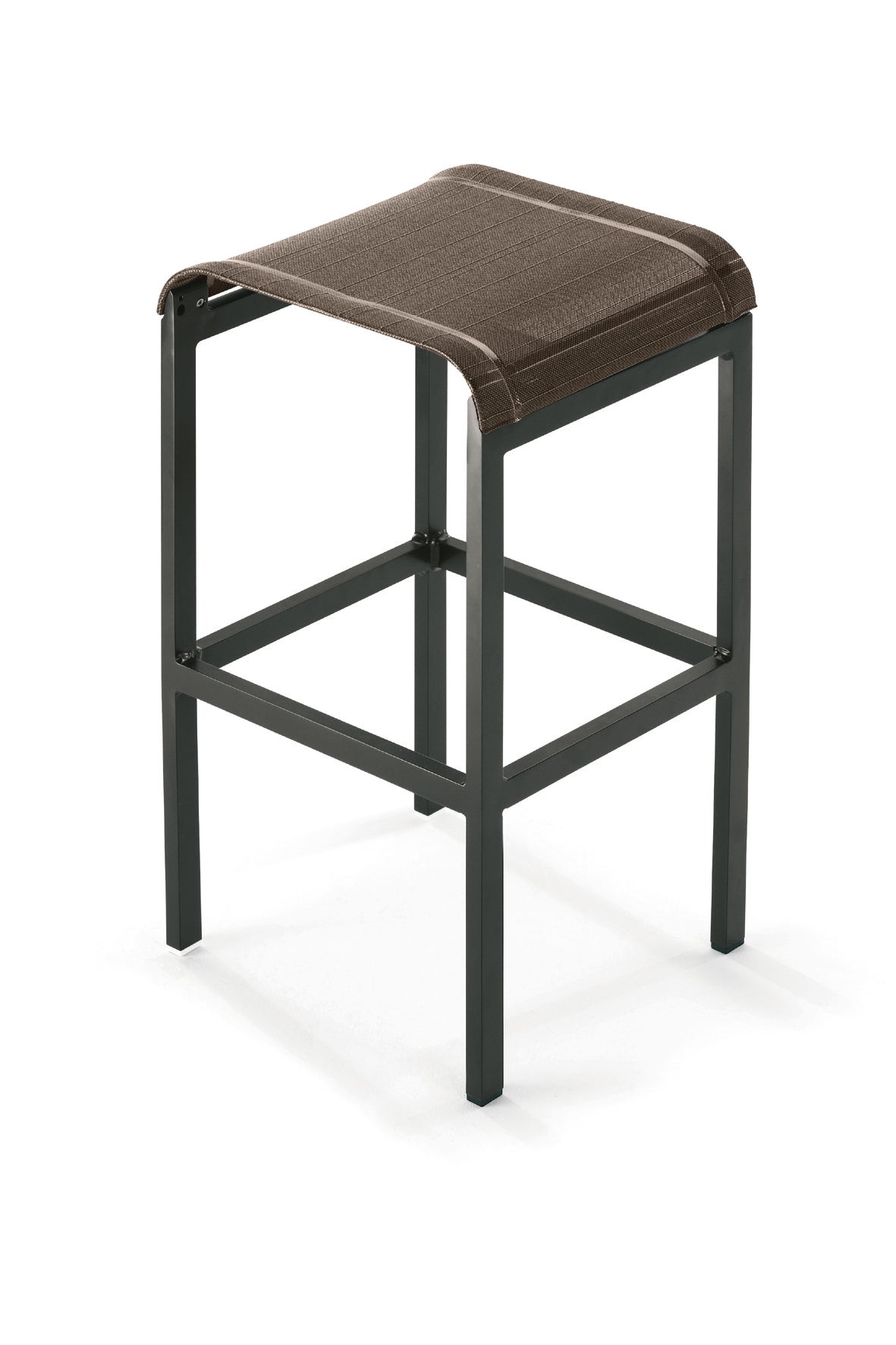 Ego Paris hoher Hocker Tandem in schwarz mit brauner Sitzfläche