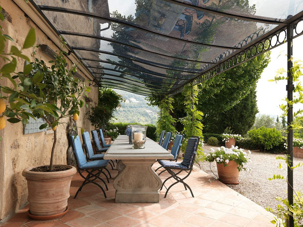 Tibisco add-on pergola with polycarbonate roof
