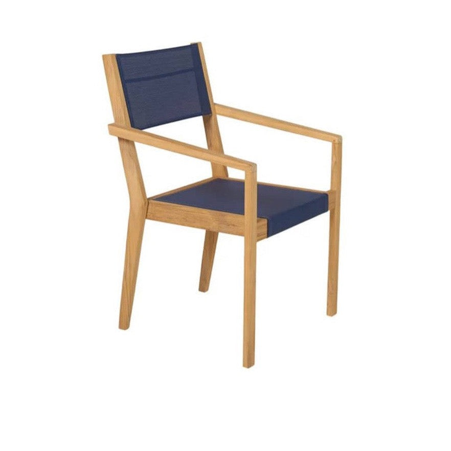 Traditional teak Luna stacking chair