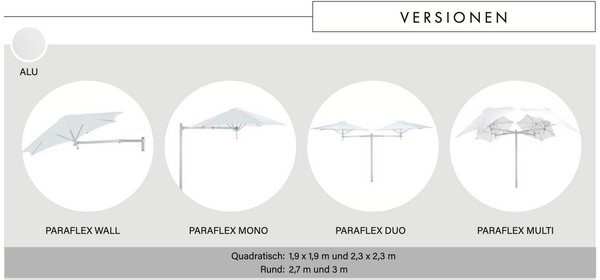 Umbrosa Paraflex wall parasol 