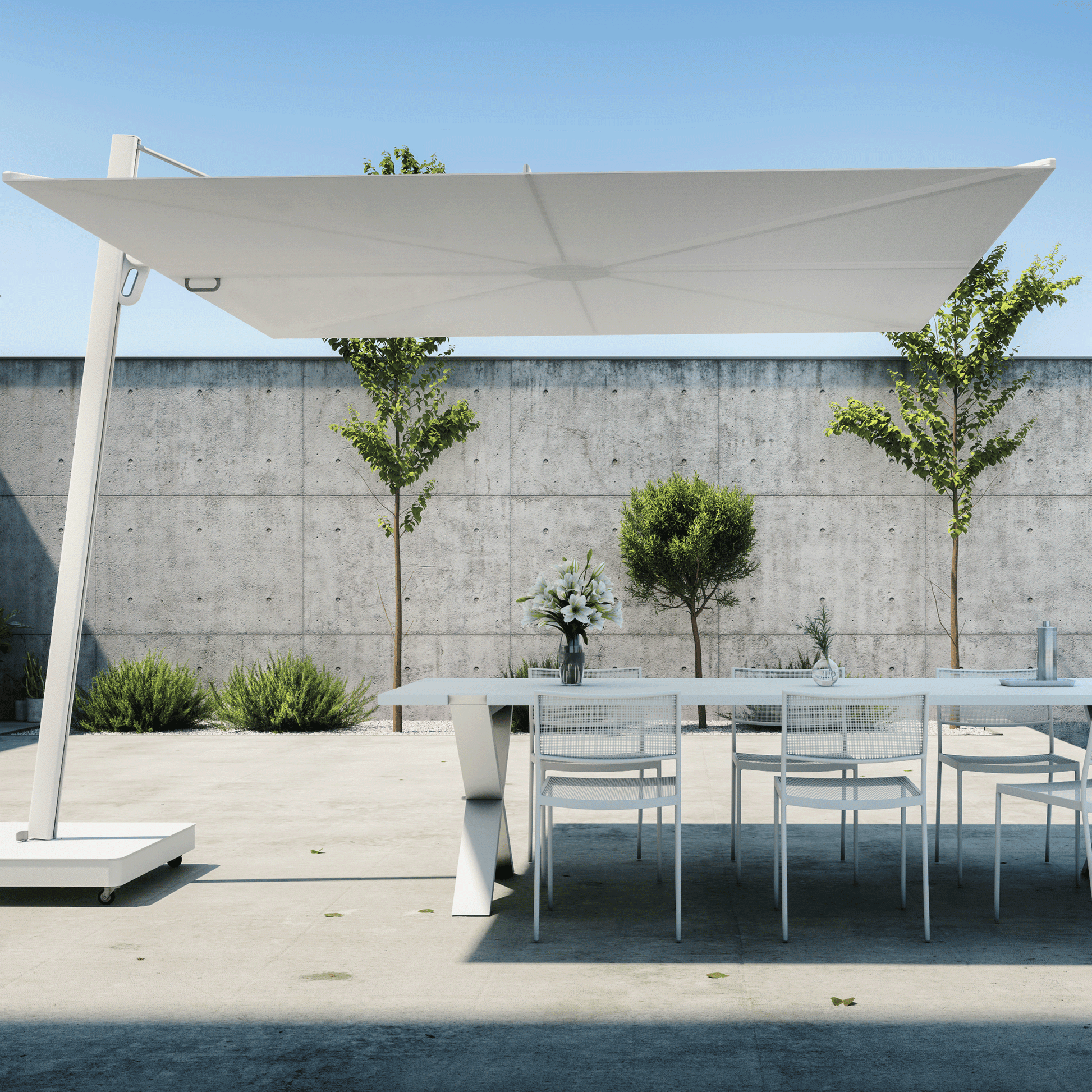 Design Sonnenschirm Spectra UX in weiß 3x3m