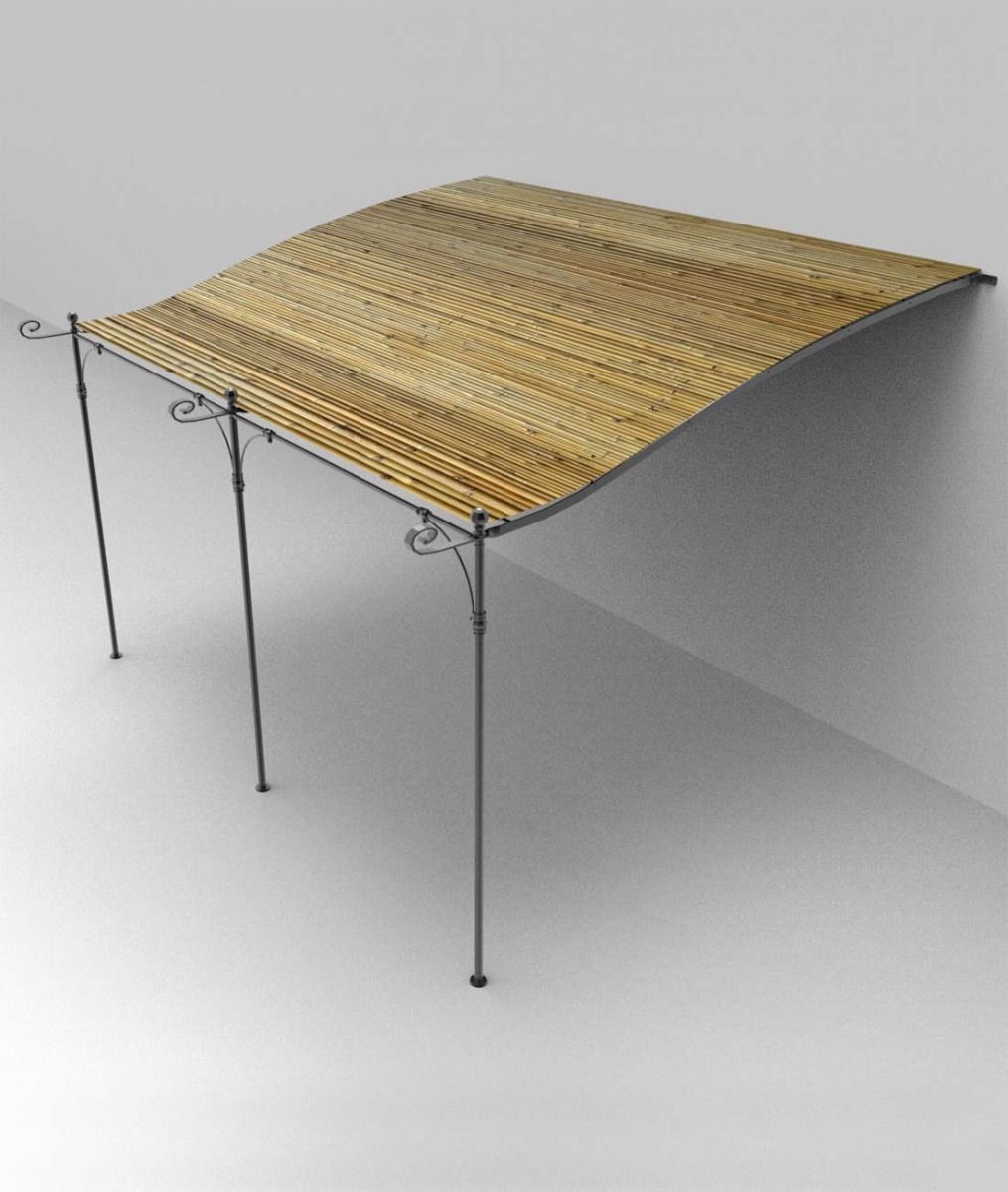 Unopiu I Solaire Bambusmatten-Set für gebogene Anbaupergola