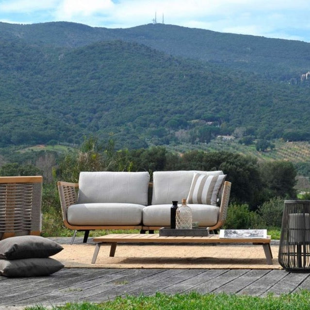 Unopiu I Welcome Sofa aus Teakholz und Seil 182 cm