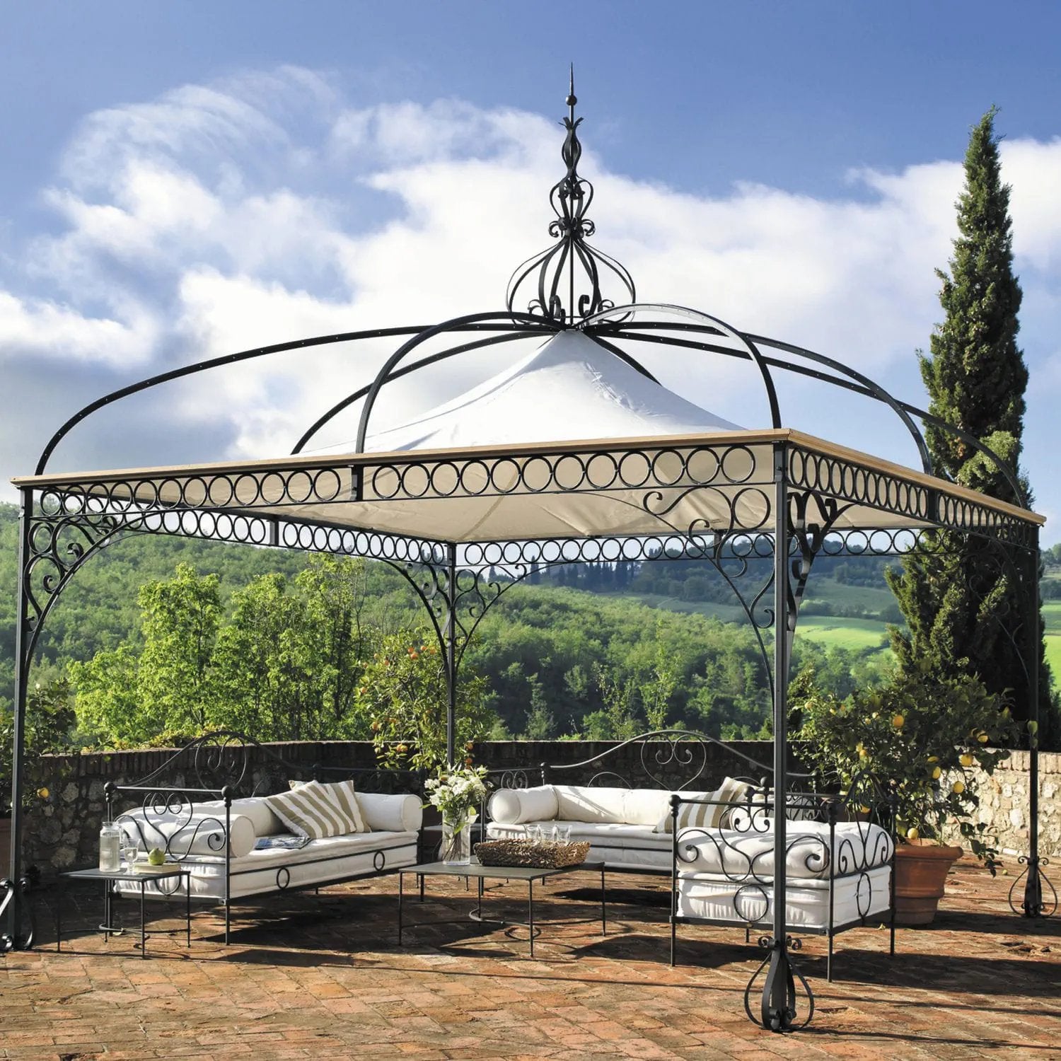 Exklusiver Unopiu Pavillon Tibisco, 404x404cm, inklusive Überdachung