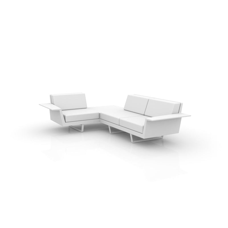Canapé d'angle lounge 3 places Vondom DELTA droit avec table intégrée