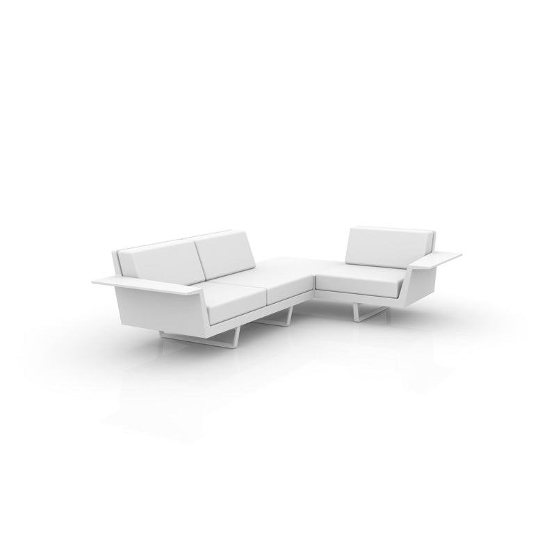 Canapé d'angle lounge 3 places Vondom DELTA gauche avec table intégrée
