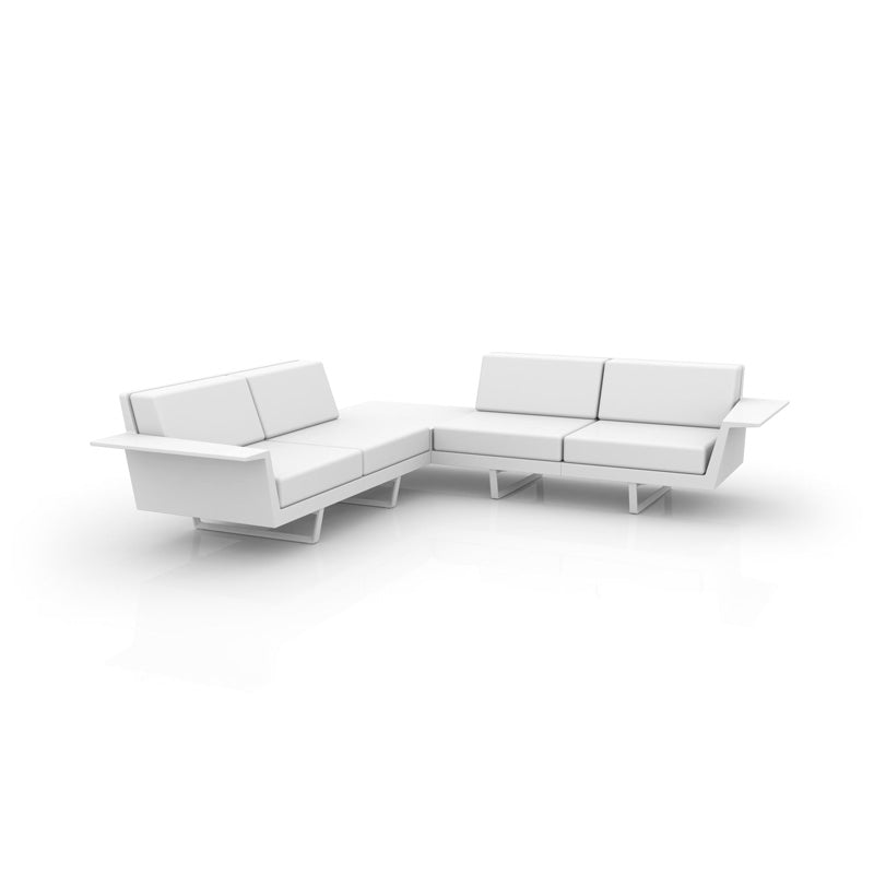 Canapé d'angle lounge 4 places Vondom DELTA avec table intégrée