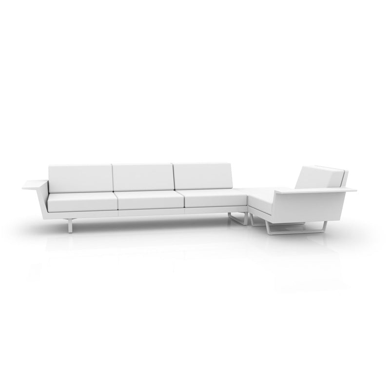 Vondom DELTA 4-seater lounge corner sofa, left with integrated table