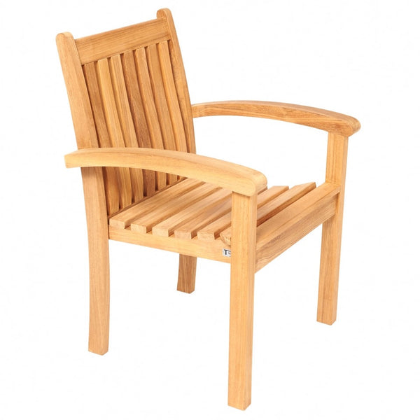 Traditional teak Victoria stacking chair