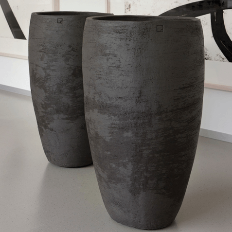 Handgefertigtes SY Terrakotta Pflanzgefäß von Atelier Vierkant für den Außenbereich