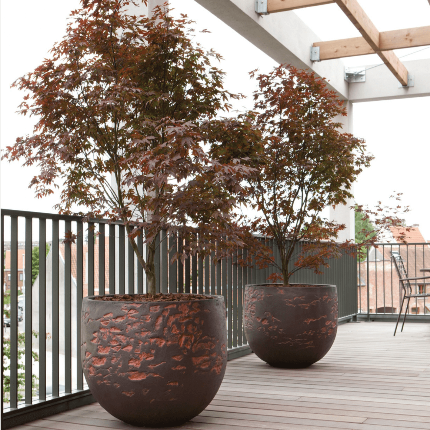 Handgefertigtes Keramik Pflanzgefäß UB80 von Atelier Vierkant