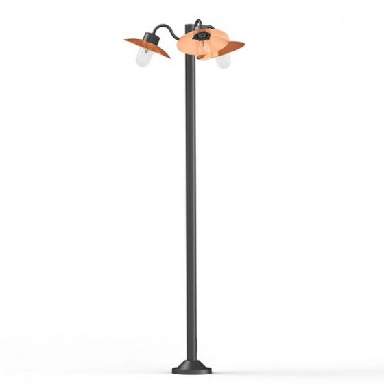 Roger Pradier BELCOUR Stehleuchte mit 3 Lampen kupfer