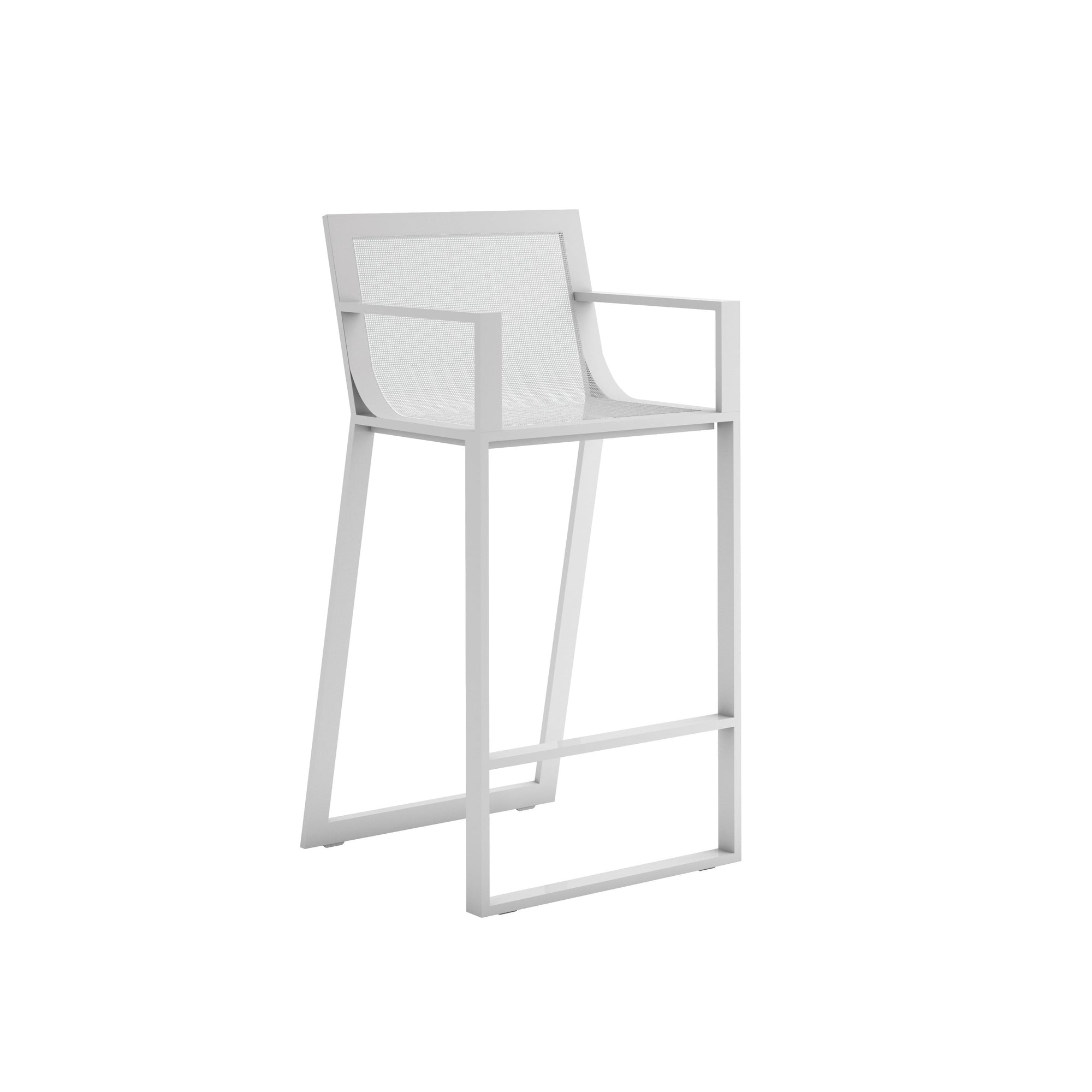 Gandia Blasco Blue High Stool with backrest and arms
