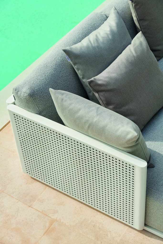 Gandia Blasco Bosc 2 Seat Sofa in weiß, Details Seitenansicht 