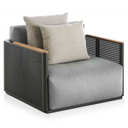 Gandia Blasco Bosc Lounge Chair in grün, Frontansicht, etwas seitlich