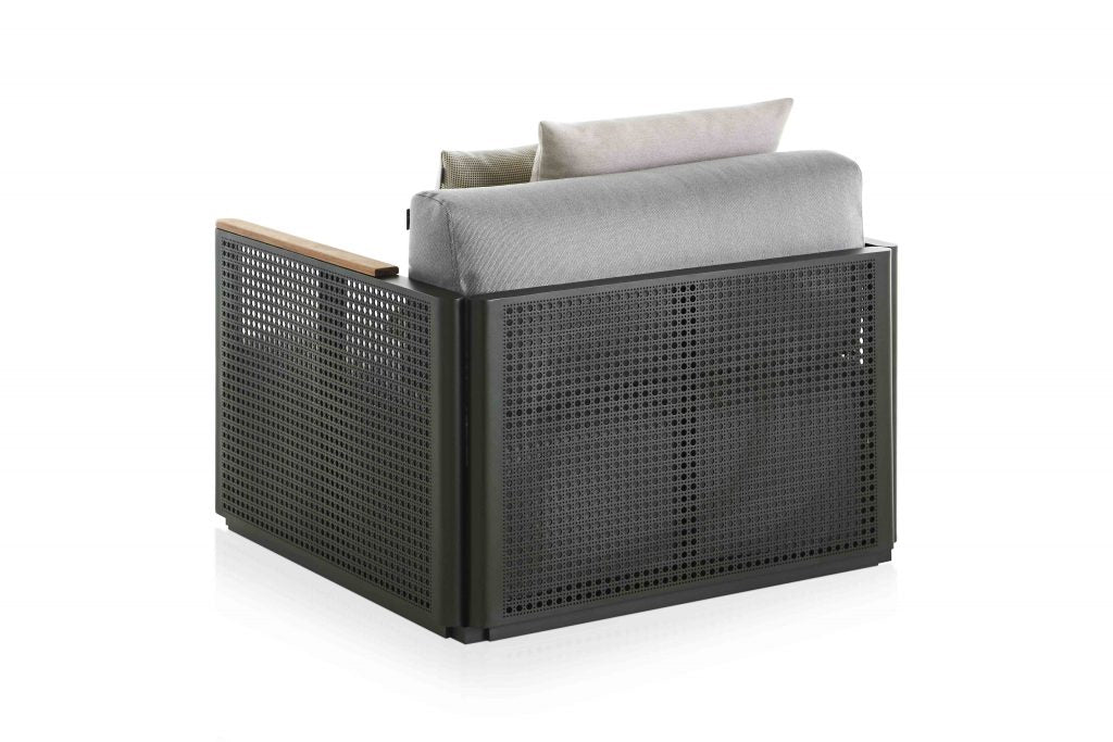 Gandia Blasco Bosc Lounge Chair in grün, Rückansicht 