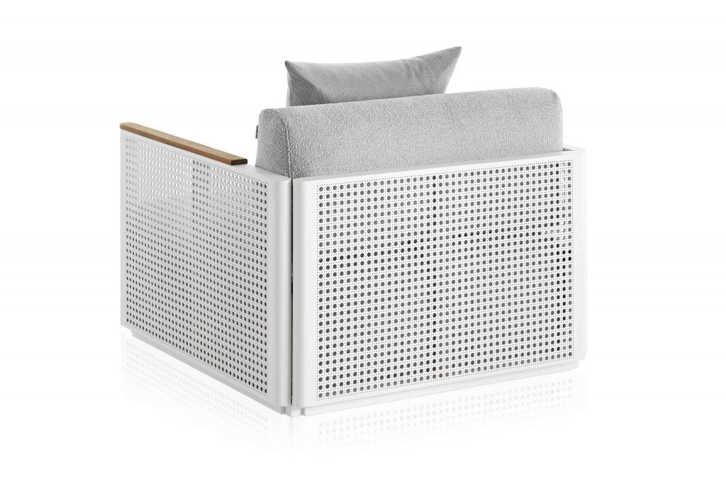 Gandia Blasco Bosc Lounge Chair in weiß, Rückansicht 