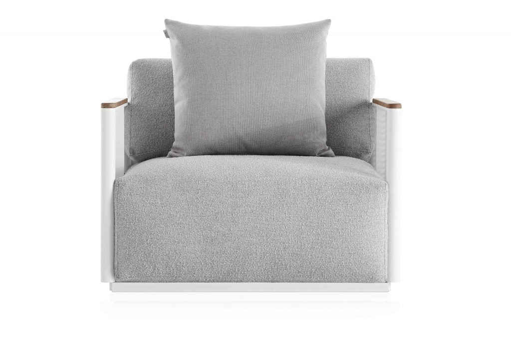 Gandia Blasco Bosc Lounge Chair in weiß, Frontansicht 