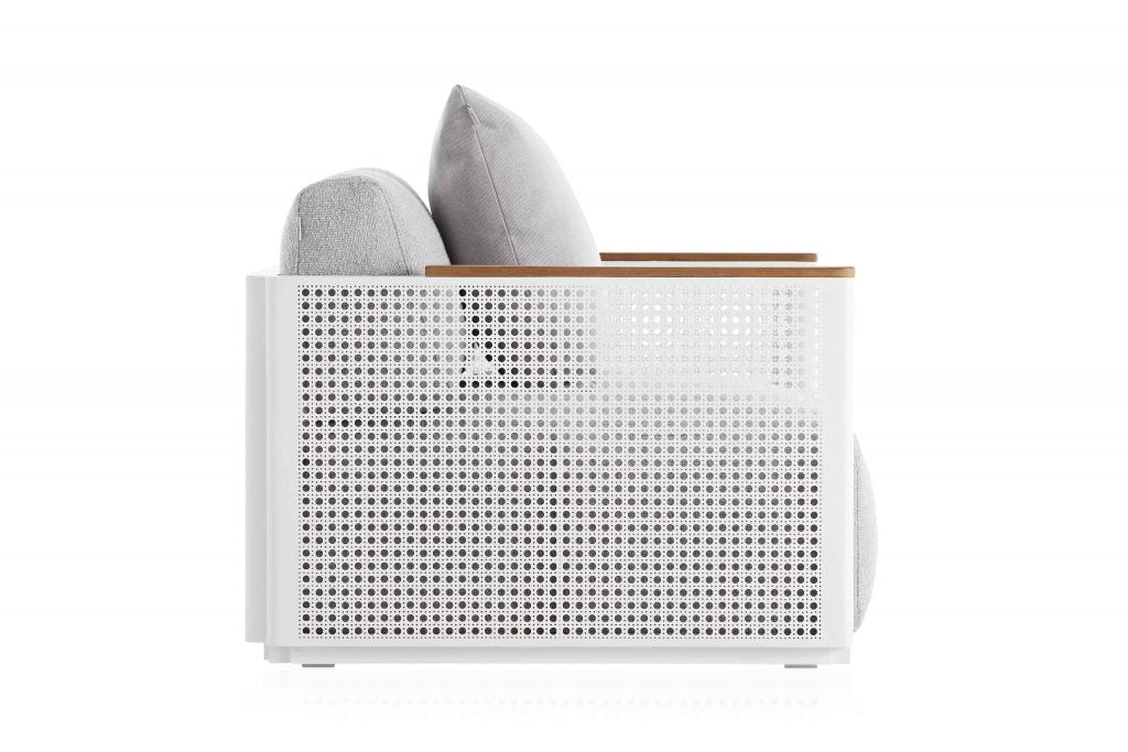 Gandia Blasco Bosc Lounge Chair in weiß, Seitenansicht 