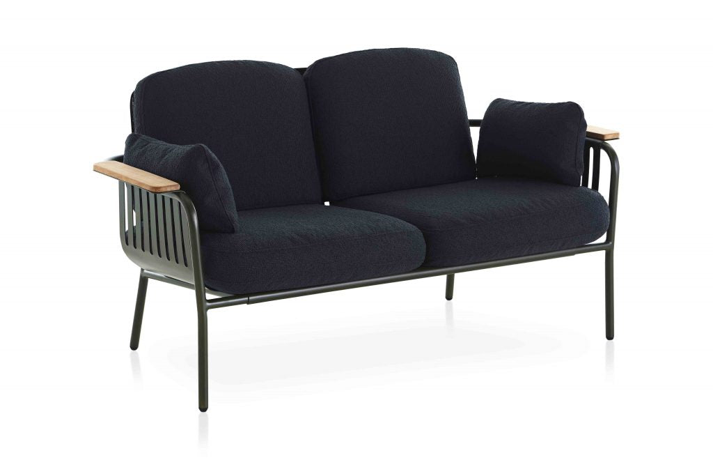 Gandia Blasco Capa 2 Seat Sofa in grün/blau, Frontansicht 