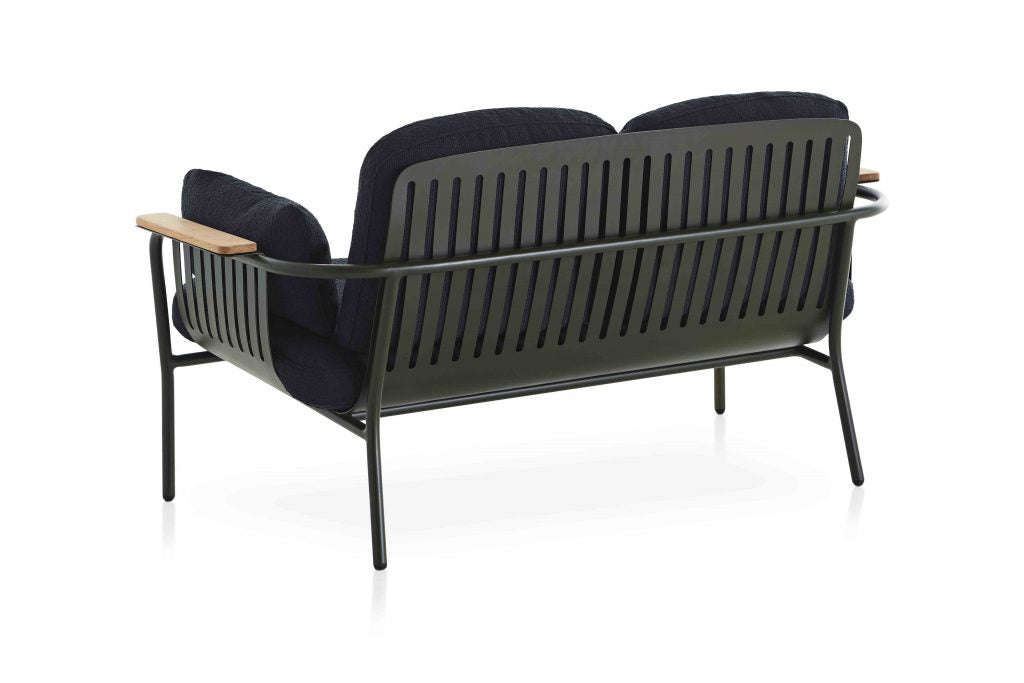 Gandia Blasco Capa 2 Seat Sofa in grün/blau, Rückansicht  