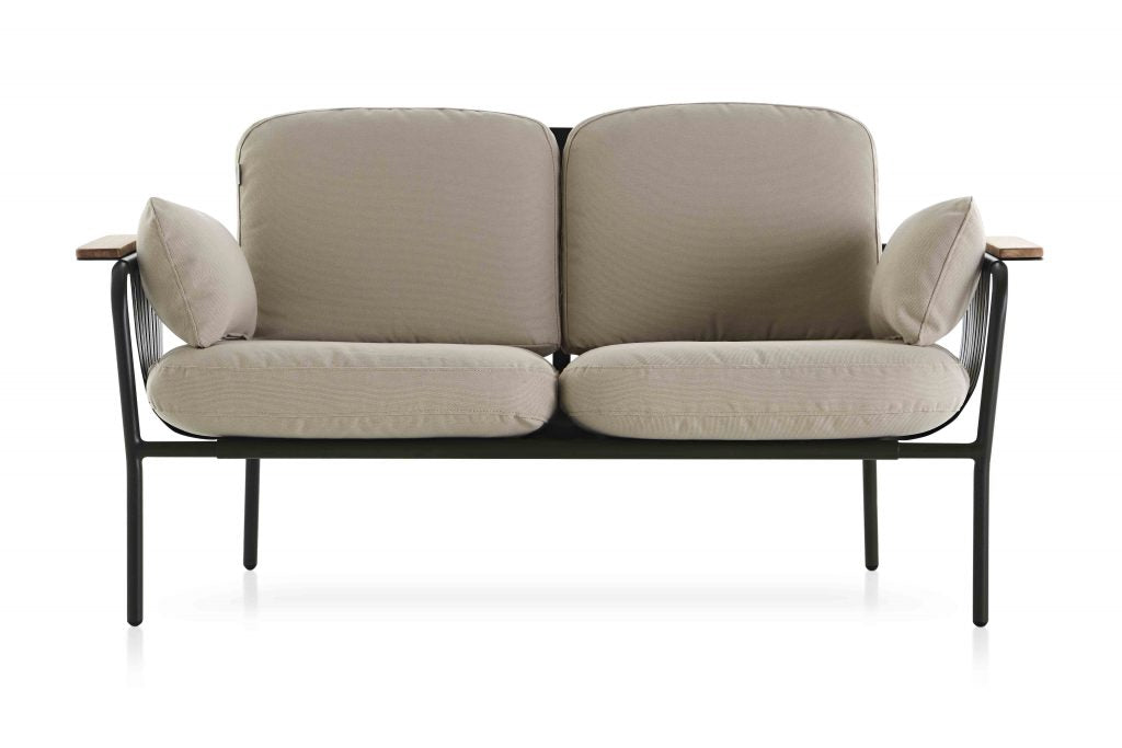 Gandia Blasco Capa 2 Seat Sofa in grün/patio, Frontansicht 