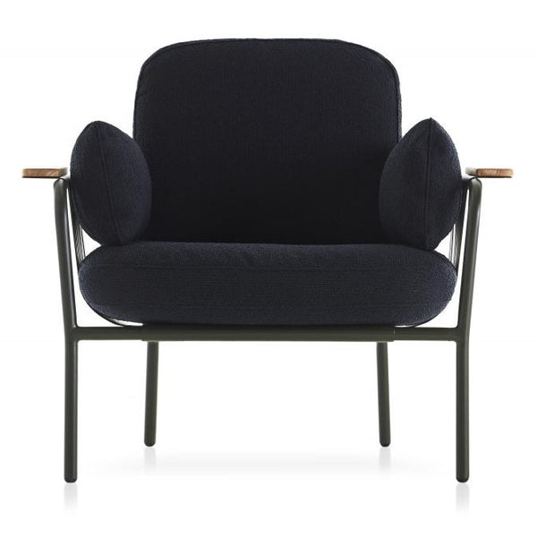 Gandia Blasco Capa Lounge Chair in schwarz, Frontansicht