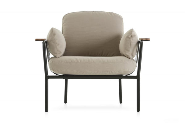 Gandia Blasco Capa Lounge Chair in grün/beige, Frontansicht