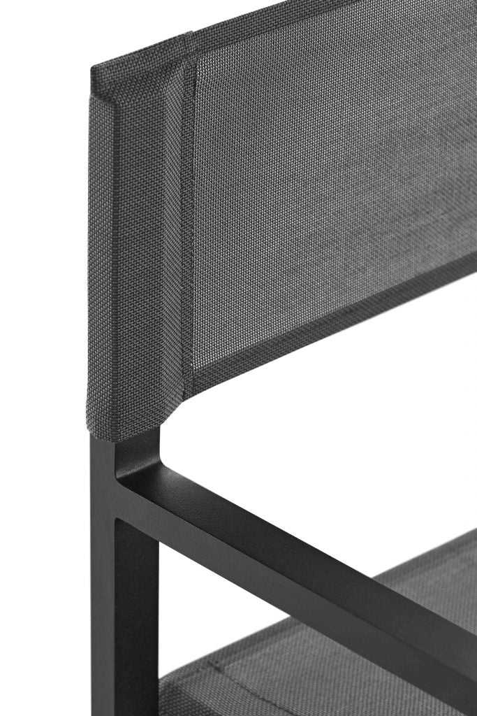 Gandia Blasco Clack! Folding Chair in schwarz, Frontansicht Details Rückenlehne