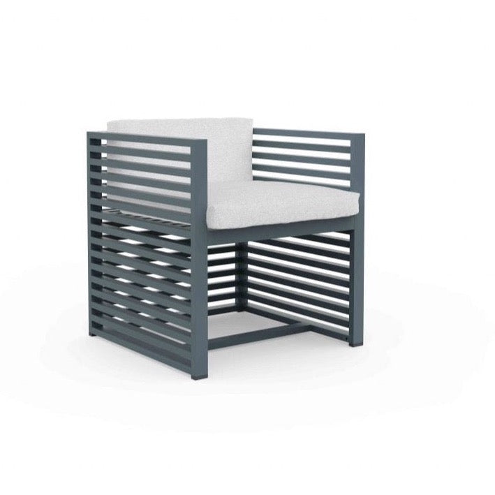 Gandia Blasco DNA Armchair in blau/grau, Frontansicht 