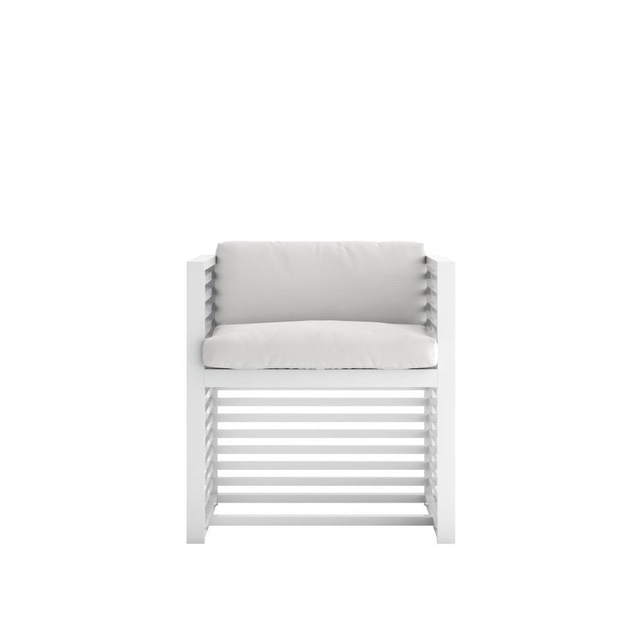 Gandia Blasco DNA Armchair in weiß, Frontansicht