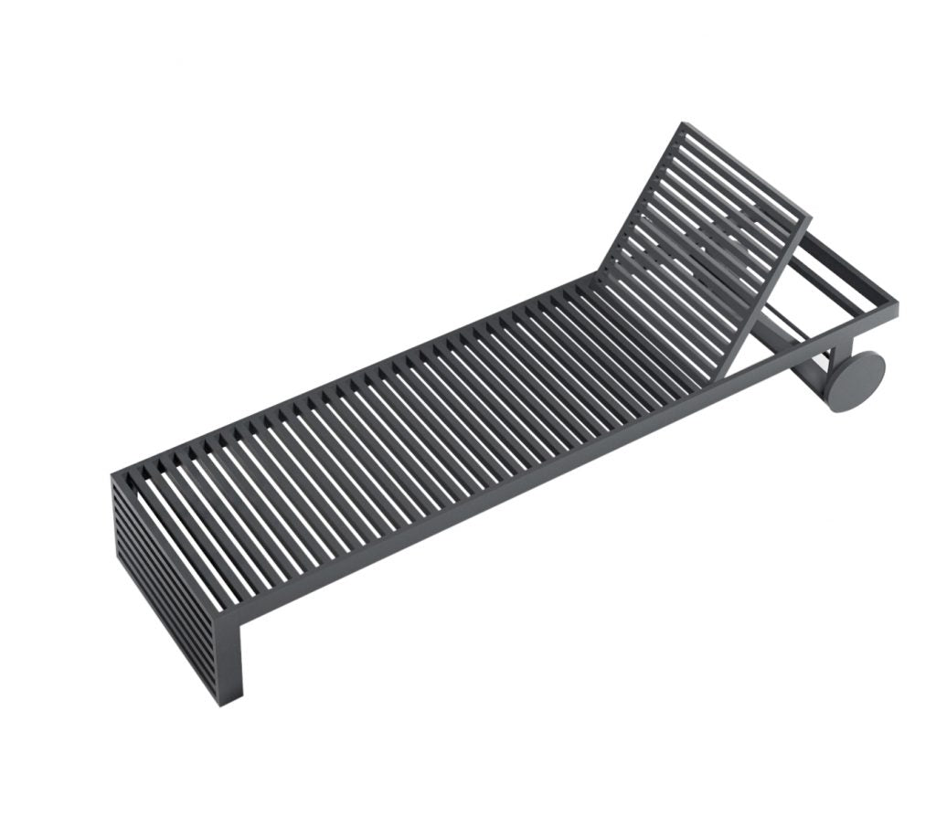 Gandia Blasco DNA Chaise Lounge in anthracite von oben, ohne Kissen