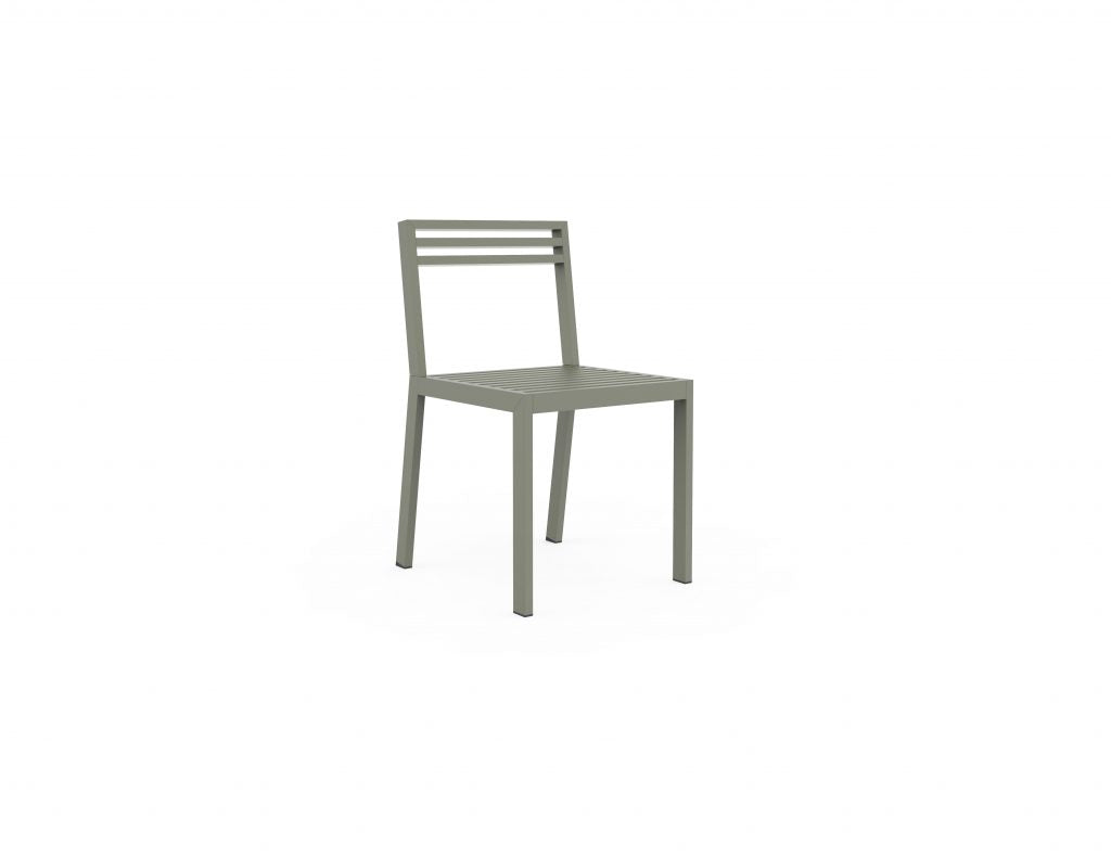 Gandia Blasco DNA Dining Chair in zementgrau, Seitenansicht  