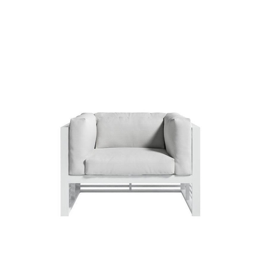 Gandia Blasco DNA Lounge Chair in weiß, Frontansicht 
