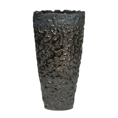 Domani Luanda Vase in schwarz metallic, Maße: Ø83cm, Höhe 135cm.