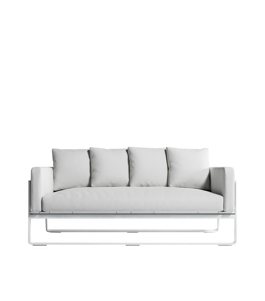 Gandia Blasco Flat 2 Seat Sofa in weiß, Frontansicht 