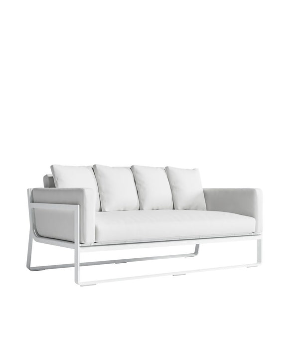 Gandia Blasco Flat 2 Seat Sofa in weiß, Seitenansicht 