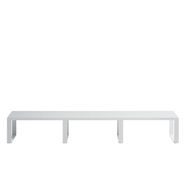 Gandia Blasco Flat Bench 270 cm, white with upholstery in light gray - exhibition piece