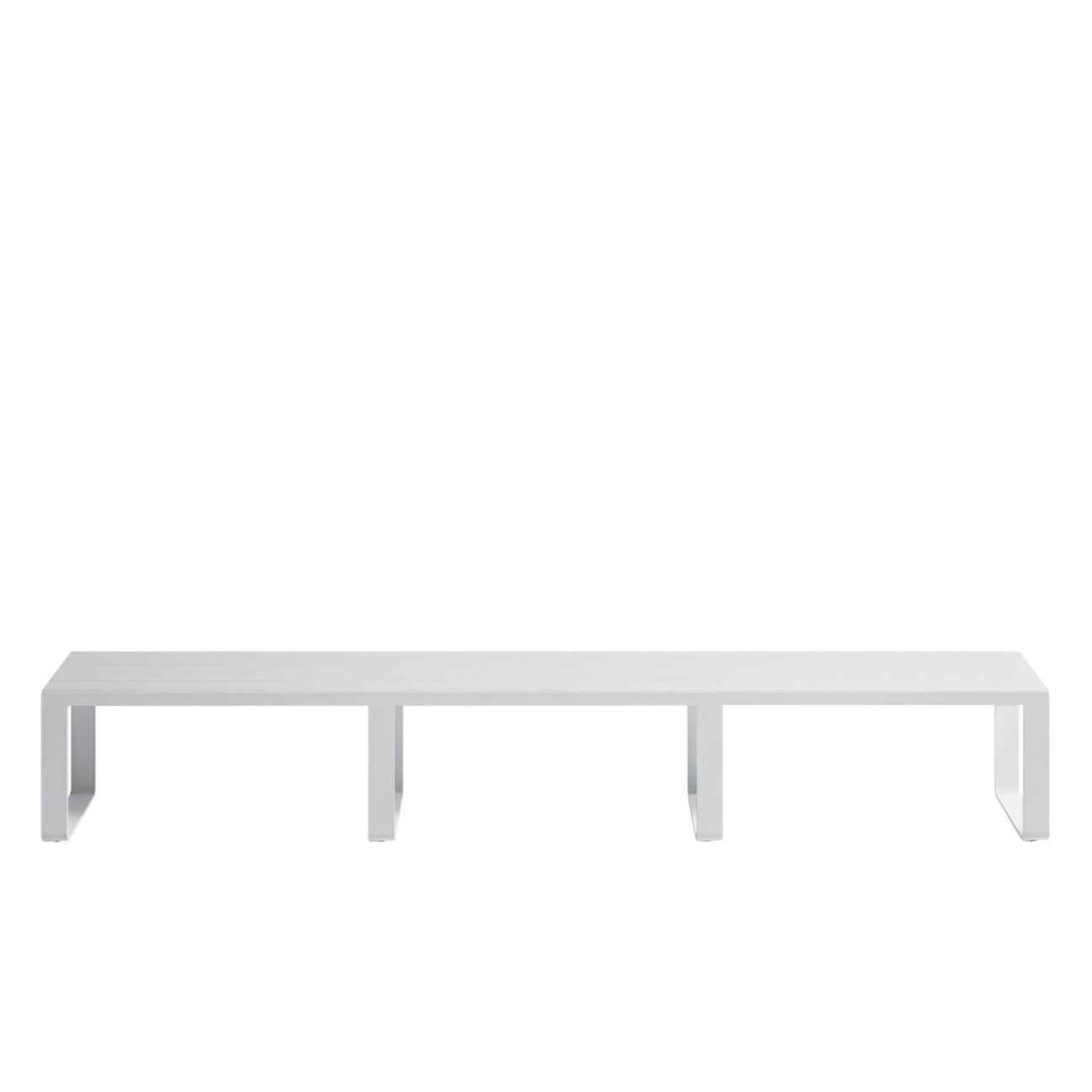 Banc plat Gandia Blasco 270 cm, blanc avec revêtement gris clair - pièce d'exposition