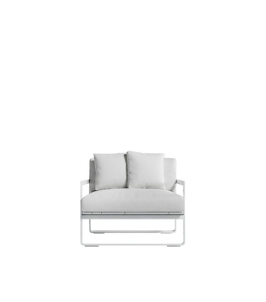 Gandia Blasco Flat Lounge Chair in weiß, Frontansicht 