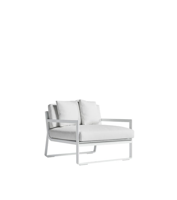 Gandia Blasco Flat Lounge Chair in weiß, Seitenansicht 
